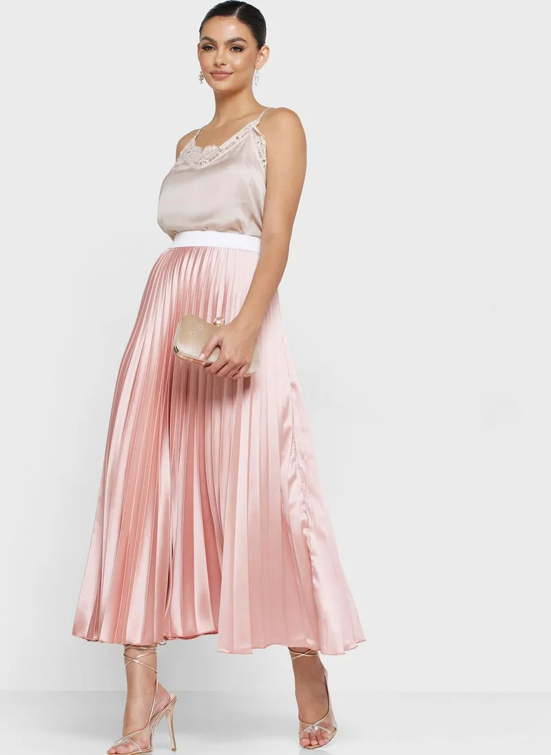 John Zack Plisse High Waist Skirt