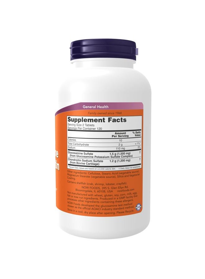 now Supplements, Glucosamine & Chondroitin Extra Strength, Sulfate Forms, 240 Tablets - Image 2