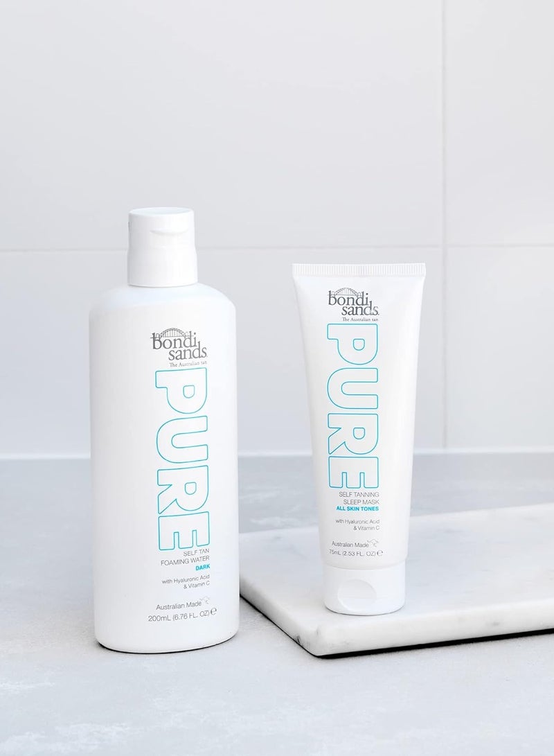 BONDI SANDS PURE Self Tanning Sleep Mask Hydrating Formula Gives a Natural Glow Overnight Enriched with Cocoa and Shea Butter Hyaluronic Acid and Vitamins C and E Vegan Cruelty Free 75 mL 2 53 Oz - Image 4