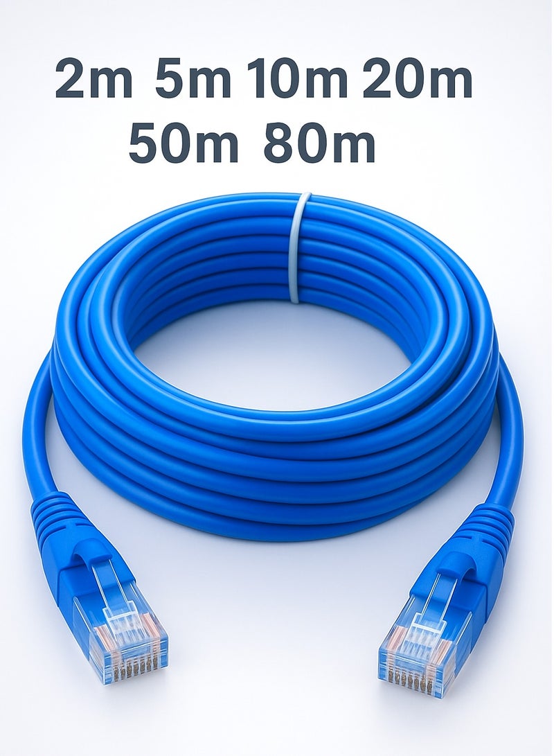 High-Quality CAT6 Ethernet Cable – Pure Copper – Available in 2m / 5m / 10m / 20m / 50m / 80m - Image 1