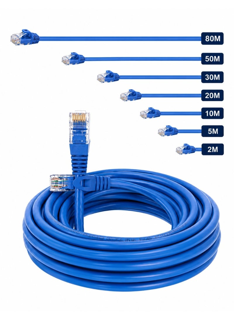 High-Quality CAT6 Ethernet Cable – Pure Copper – Available in 2m / 5m / 10m / 20m / 50m / 80m - Image 1