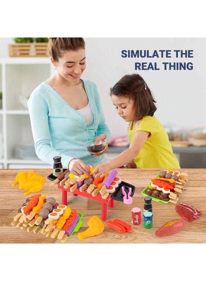 Toy BBQ Grill Set, Kitchen Toy Set, Toddler Grill Playset with Grill Tools  Food Accessories, Interactive BBQ Toy Set for Kids, Birthday Gift for Boys Girls Kids（25pcs） - Image 4