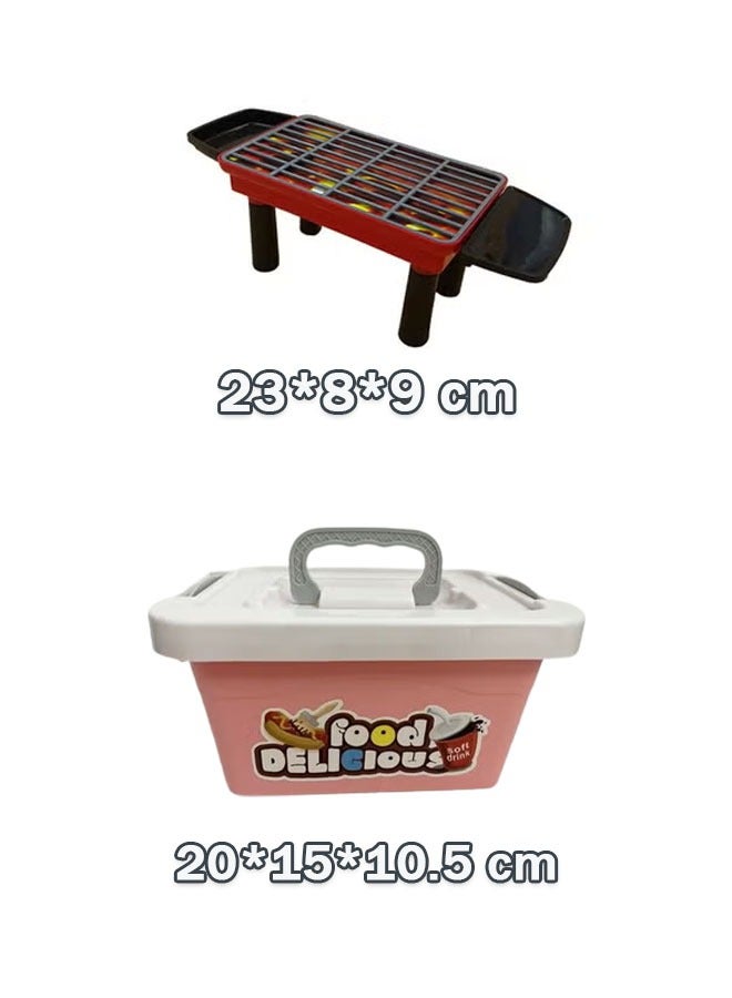 Toy BBQ Grill Set, Kitchen Toy Set, Toddler Grill Playset with Grill Tools  Food Accessories, Interactive BBQ Toy Set for Kids, Birthday Gift for Boys Girls Kids（25pcs） - Image 2