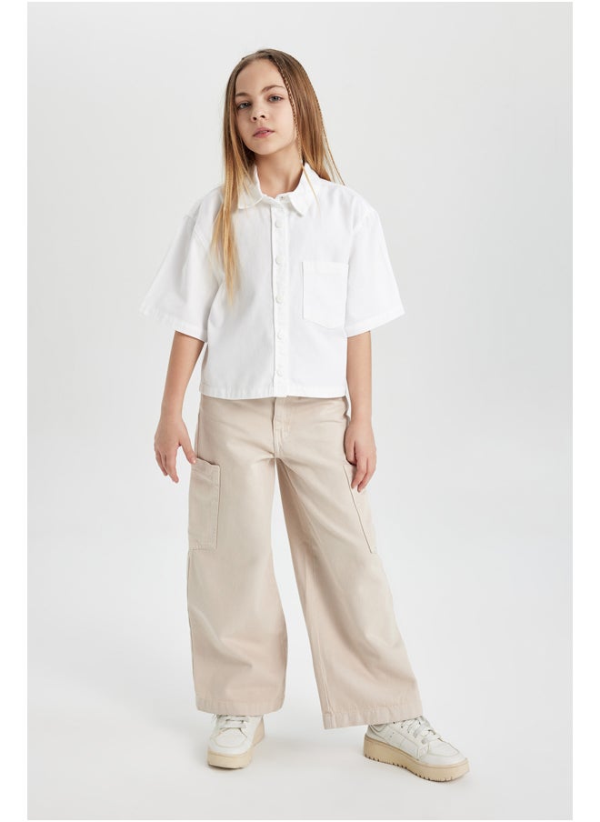 DeFacto Girl Boxy Fit Woven Short Sleeve Shirt  - Image 2