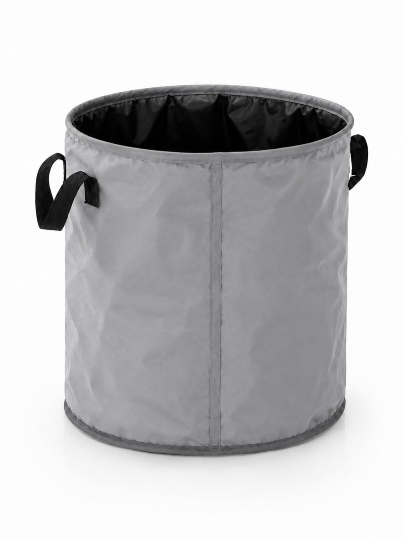 Small Lightweight Fabric Laundry Basket – Foldable Storage Hamper with Handles, Portable Clothes & Toy Organizer, Gray - Image 2
