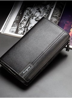 baellerry Baellerry Men's Clutch Bag Business Casual Large Capacity Lychee Pattern Zipper Handbag Wallet Large Capacity Business Card Storage Wallet  - Image 2