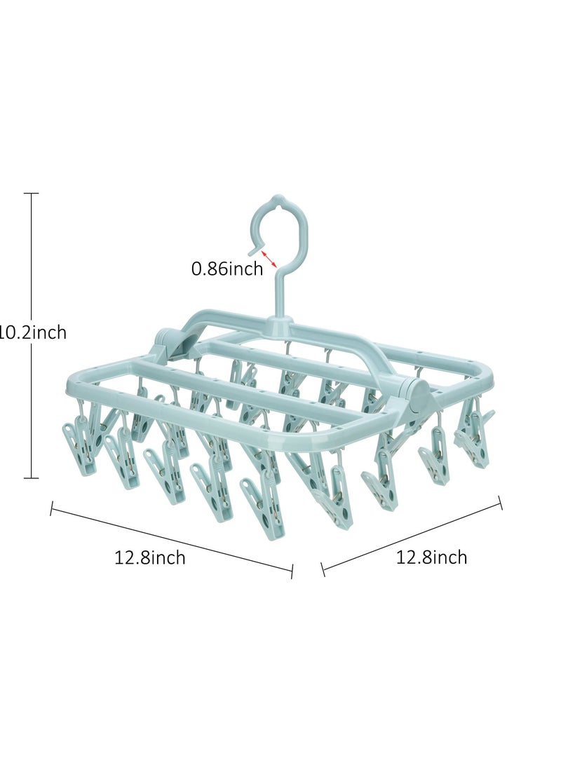 Clothes drying rack with 32 clips. Foldable clothes hanger. Comes with 20 free clips (light blue)  - Image 4