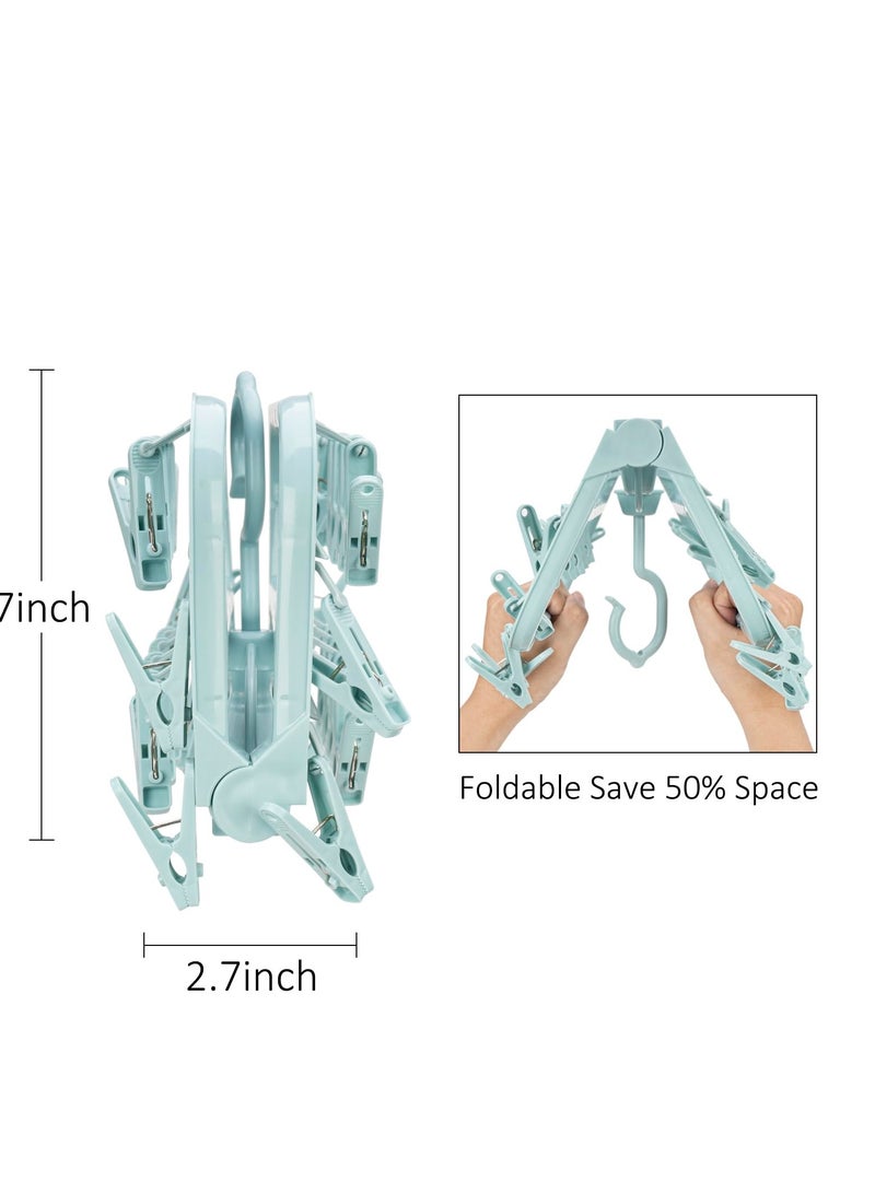 Clothes drying rack with 32 clips. Foldable clothes hanger. Comes with 20 free clips (light blue)  - Image 5