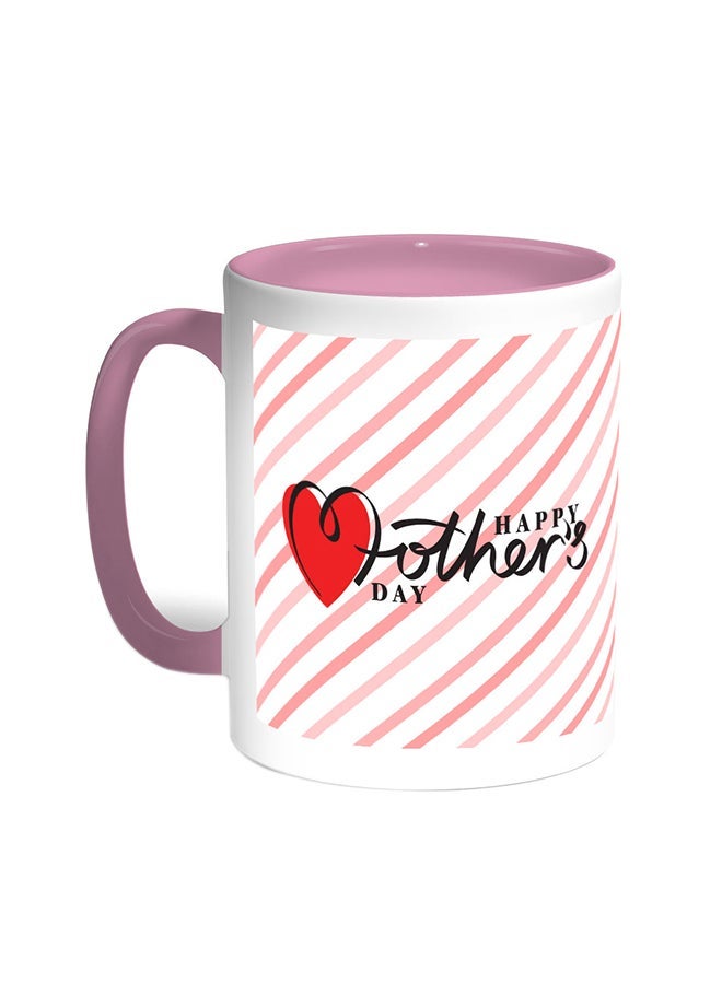 RYN Happy Mother's Day Printed Coffee Mug Pink/White 11ounce