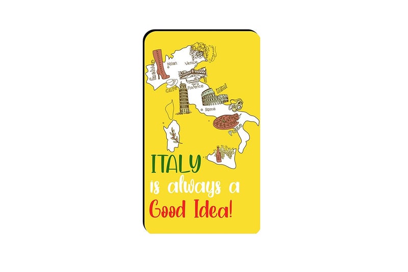 AVI AVI Rubber Rectangular Fridge Magnet Yellow Italy Europe Travel Souvenir Design RFM00116  - Image 1