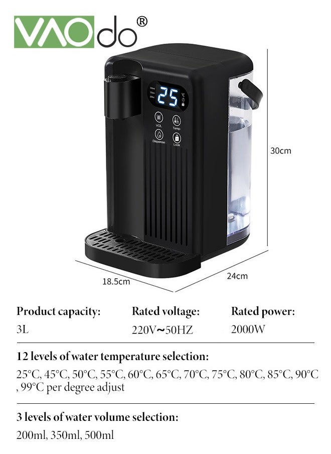 VAOdo - Water Purifier with Night Light Clear Lcd Cnc Panel 3s Heated Water Can be Directly Connected to External Bottled Water Water Dispenser Suitable for Milk Coffee and Tea - Image 1