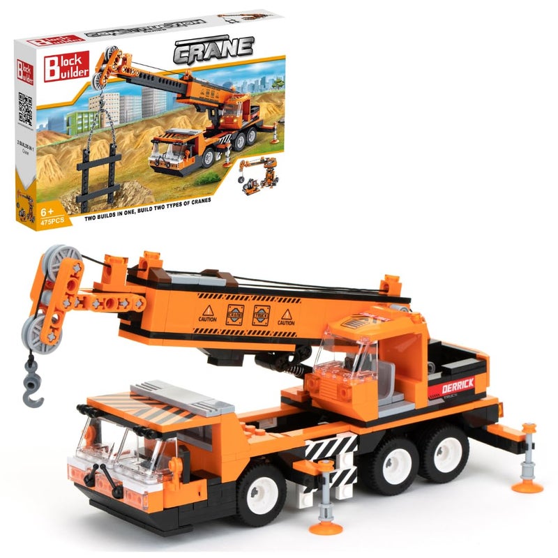 Block Builder Mobile Crane Building Block Set 475pcs and Construction Tower Crane Two Building Kits in one Set Toy Blocks Suitable for Boys and Girls - Image 3
