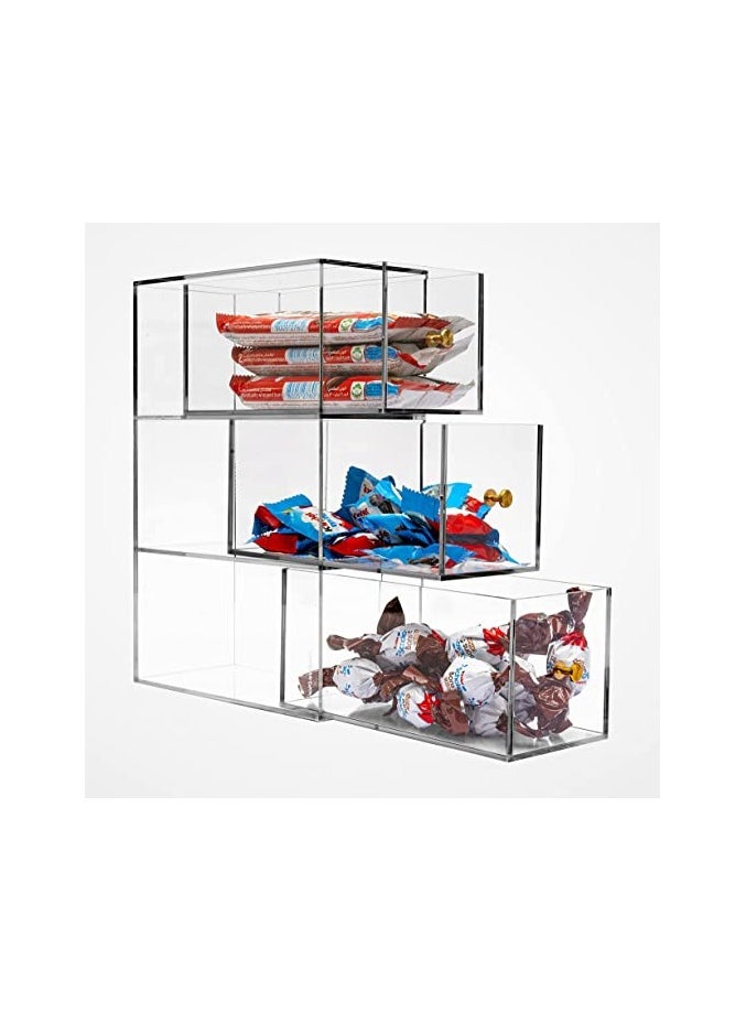 Creative Planet - Acrylic Storage Organizer Drawers for Cosmetics, Sunglasses, Makeup, Thoughtful Valentine Gift for Women(3 Level L) - Image 1