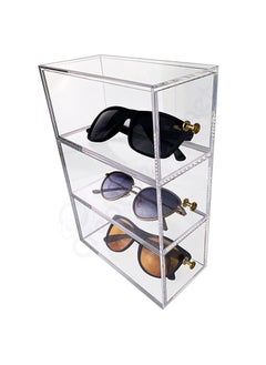 Acrylic Storage Organizer Drawers for Cosmetics, Sunglasses, Makeup, Thoughtful Valentine Gift for Women(3 Level L)