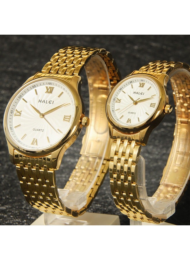 هالي ساعة هالي 557 كوارتز ثنائية - تصميم كوري مينيماليست من الفولاذ المقاوم للصدأ مضاد للماء للسيدات مع قرص شمسي - Image 3