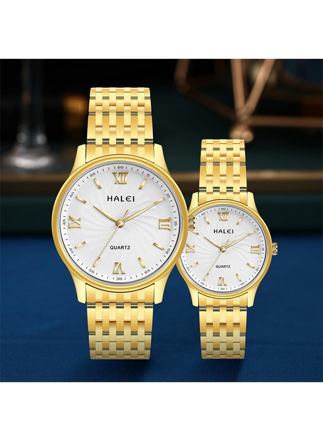 هالي ساعة هالي 557 كوارتز ثنائية - تصميم كوري مينيماليست من الفولاذ المقاوم للصدأ مضاد للماء للسيدات مع قرص شمسي - Image 2