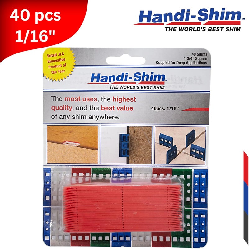 Handi-Shim Store HS11640RD شيم/فواصل بلاستيكية للبناء، عبوة 40، 1/16 بوصة، أحمر - Image 2