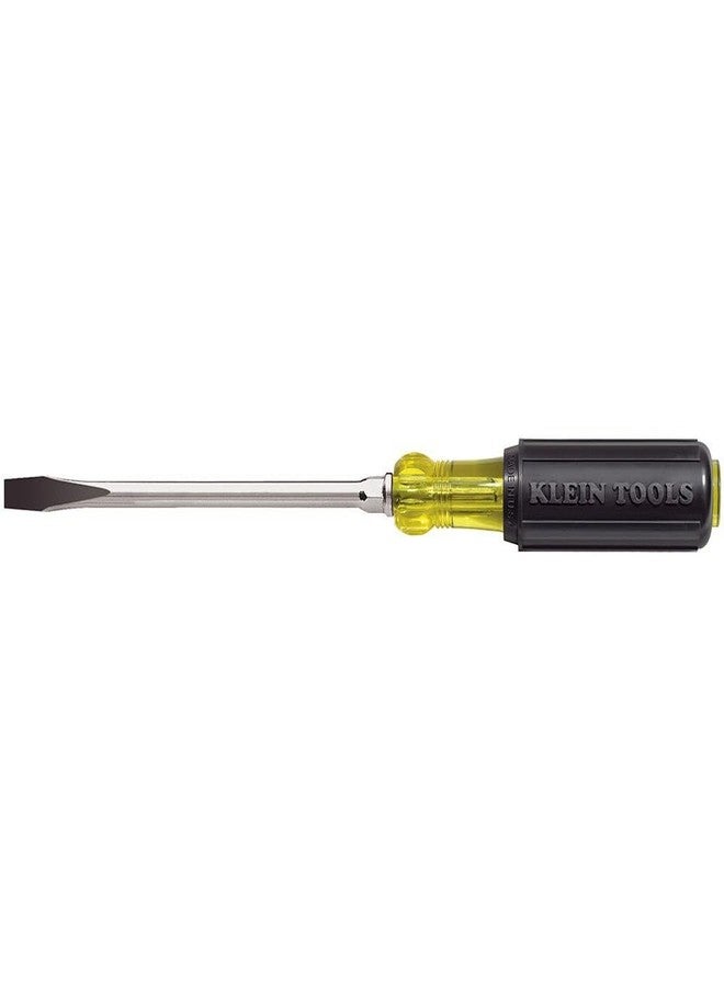 Klein Tools 602-6 5/16-Inch Keystone Tip Screwdriver, 6-Inch Heavy Duty Round Shank with Cushion Grip Handle - Image 1