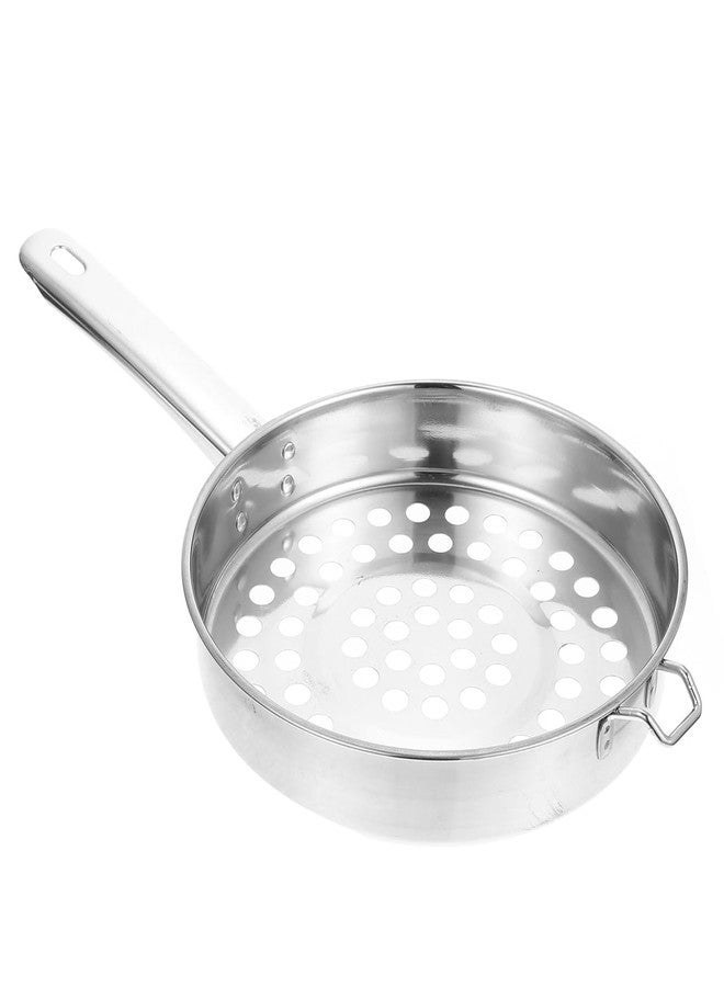 SHOWERORO Stainless Steel Flat Bottom Strainer Spoon - Multi-Function Kitchen Colander for Hot Pot Frying and Cooking Dumplings - 14.56 X 8.07 X 1.85 Inches - Image 1