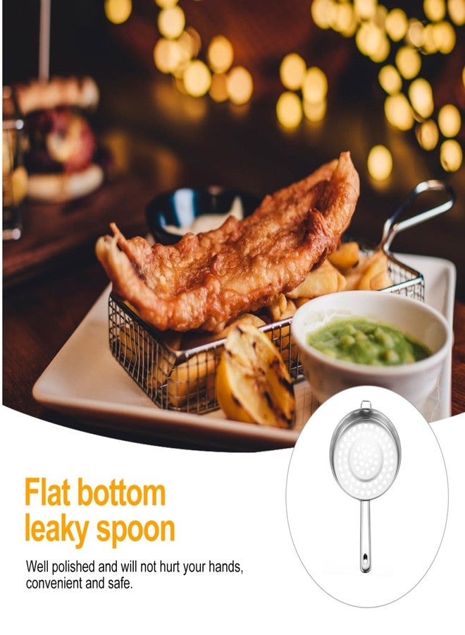 SHOWERORO Stainless Steel Flat Bottom Strainer Spoon - Multi-Function Kitchen Colander for Hot Pot Frying and Cooking Dumplings - 14.56 X 8.07 X 1.85 Inches - Image 5