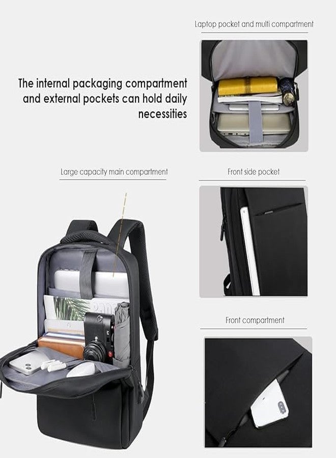 Delidge Anti-Theft Bag Men Laptop Rucksack Travel Backpack Women Large Capacity Business USB Charge College Student School Shoulder Bags (Black) - Image 5