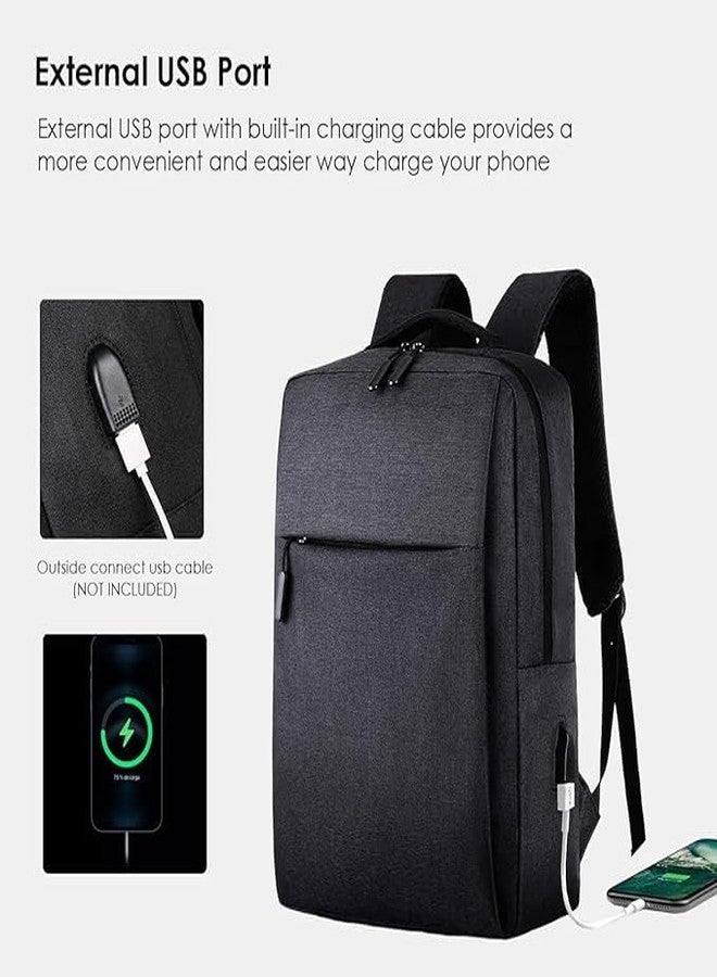 Delidge Anti-Theft Bag Men Laptop Rucksack Travel Backpack Women Large Capacity Business USB Charge College Student School Shoulder Bags (Black) - Image 3