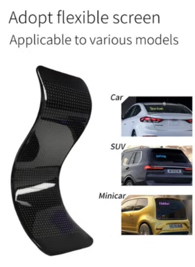 Crony K12 Scrolling Bright Advertising LED Signs, Flexible USB 5V LED Car Sign Bluetooth App Control Custom Text Pattern Animation Programmable LED Display for Store Car Hotel.120×2.5×600mm - Image 5