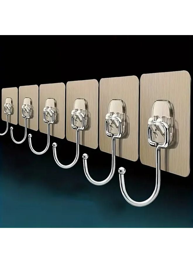 Golden Wall Hooks 10 Pack Strong Adhesive No Mark Hooks for Dorm Rooms - Image 2