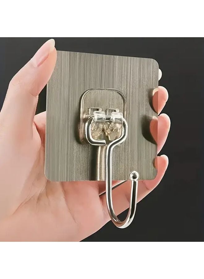 Golden Wall Hooks 10 Pack Strong Adhesive No Mark Hooks for Dorm Rooms - Image 4