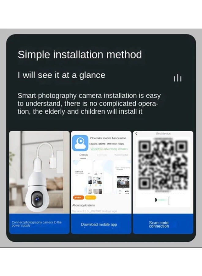 كروني كاميرا Y25 الذكية بدقة 1080 بكسل، مزودة بشبكة واي فاي ثنائية النطاق، وصوت ثنائي الاتجاه، وتتبع تلقائي للأشخاص، ورؤية بانورامية بزاوية 360 درجة، ورؤية ليلية ملونة، وكشف الحركة، ومقاومة للطقس IP65، وتخزين سحابي/TF، وسهلة التركيب للأمن الداخلي والخارجي. - Image 3