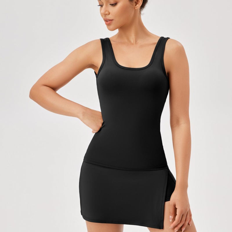 Black Tennis Skirt XL: High-Rise Elastic Waist - Breathable Polyester Spandex Skort With Secret Pocket for Women’s Athletic Workouts Casual Outings - Image 3