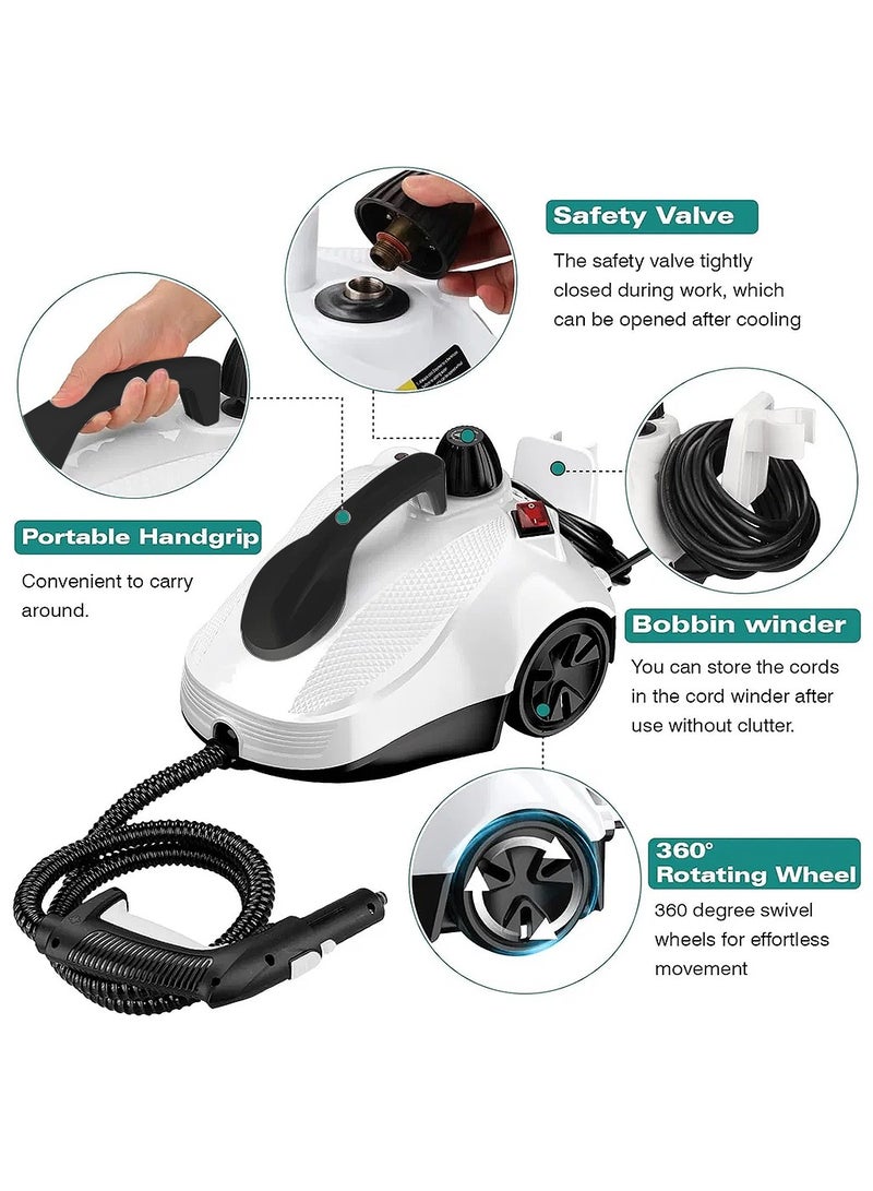 ايتي لايف منظف ​​بخاري، ضغط بخار ٥ بار، وقت تسخين ٥-٨ دقائق، ٢٠٠٠ واط، سعة ٢ لتر، لتنظيف الأرضيات/السيارات/الأرائك/المطابخ/الحمامات/الغسالات/التنظيف المنزلي - Image 5