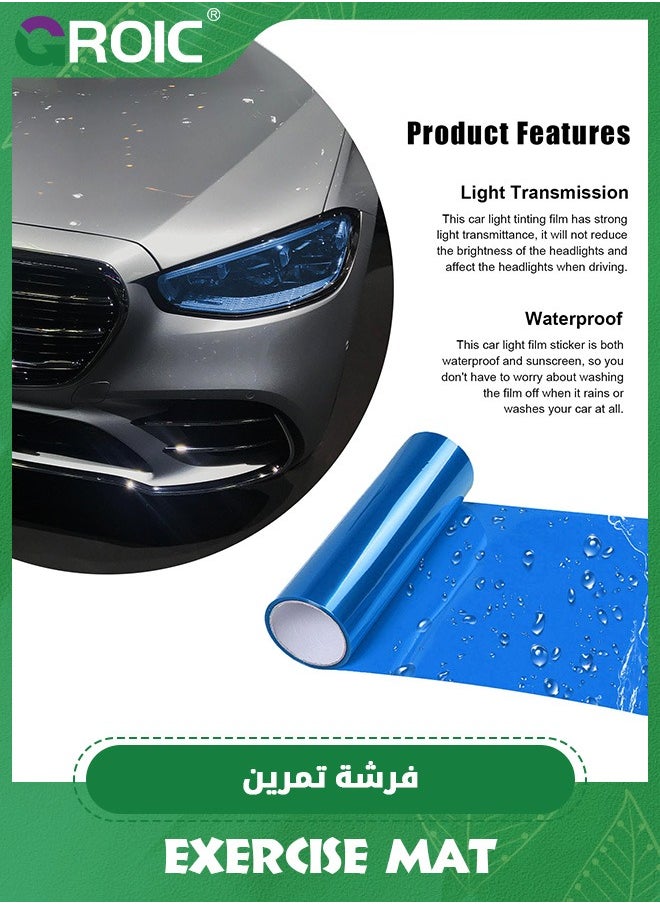 GROIC 30*120cm Car Light Tint Film, Shiny Chameleon Headlights Tail Lights Fog Lights Films with Squeeze & Cutter, Self Adhesive Vinyl Film Sticker Sheet Roll Car Accessories  - Image 4