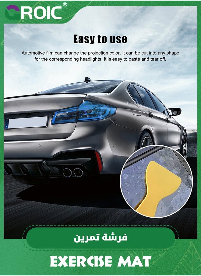 GROIC 30*120cm Car Light Tint Film, Shiny Chameleon Headlights Tail Lights Fog Lights Films with Squeeze & Cutter, Self Adhesive Vinyl Film Sticker Sheet Roll Car Accessories  - Image 5