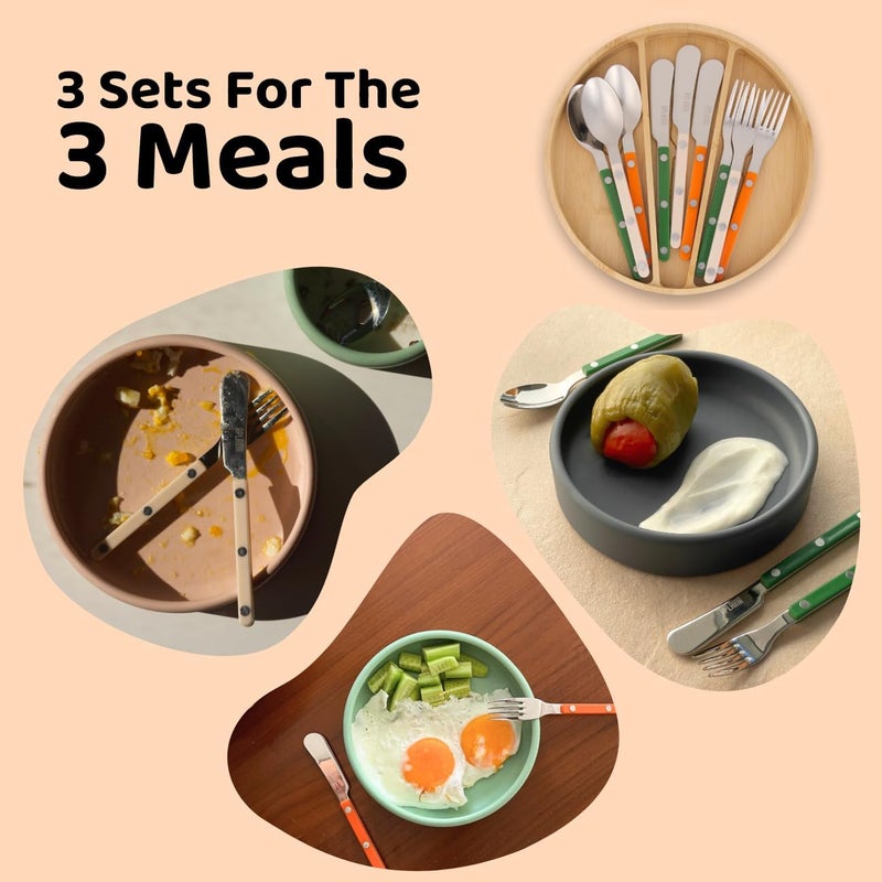 APLAINR Kids Silverware Set Stainless Steel Toddler Silverware with Bamboo Organizer Montessori Kids Utensils 10 Piece Cutlery Set with Forks Spoons  Knives Children Safe Metal Flatware - Image 4