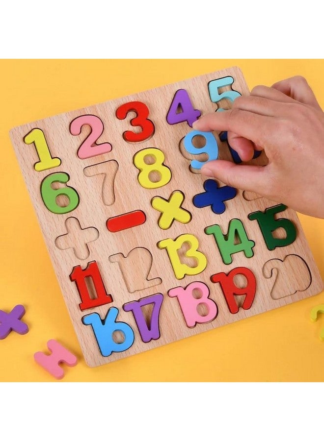 TRU TOYS TRU TOYS Wooden Puzzle Set for Kids with 3D Capital Alphabets, Numbers & Shapes. Colorful Matching & Sorting ABCD Puzzle Board, Montessori Early Educational Learning Activity Toy, Gifts for Boys Girls  - Image 2