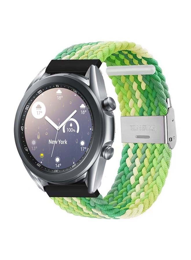 NIBEMINENT Adjustable Braided Solo Loop Band For Samsung Galaxy Watch 3 Lime  - Image 2