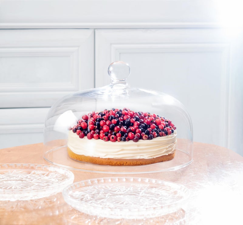 Barski Glass - Cake Dome - with Knob - 10" Diameter - Elegant Design - Made in Europe - Image 2