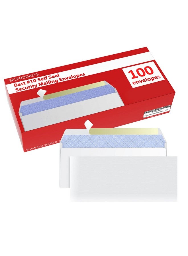 Splendoress 100 Mailing Envelopes Self Seal Letter Size Number 10 White Windowless Security Tinted Envelope 41/8 X 91/2 Inches Quality 24 Lb - Image 5