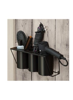 J JACKCUBE DESIGN J JACKCUBE DESIGN Hair Dryer Holder Hair Styling Product Care Tool Organizer Bath Supplies Accessories Tray Stand Storage Bathroom Steel Hair Dryer Holder(Black) MK470B  - Image 1