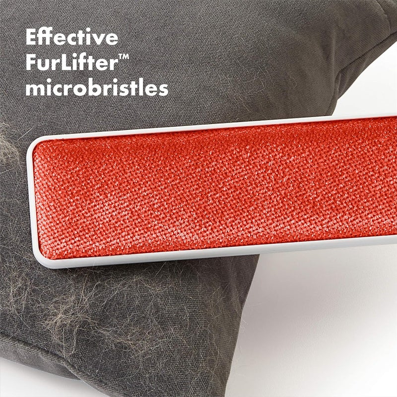 OXO Good Grip FurLifter Furniture Brush - Multicolor Plastic Lint Remover with Self-Cleaning Base and Flexible Handle - Image 3