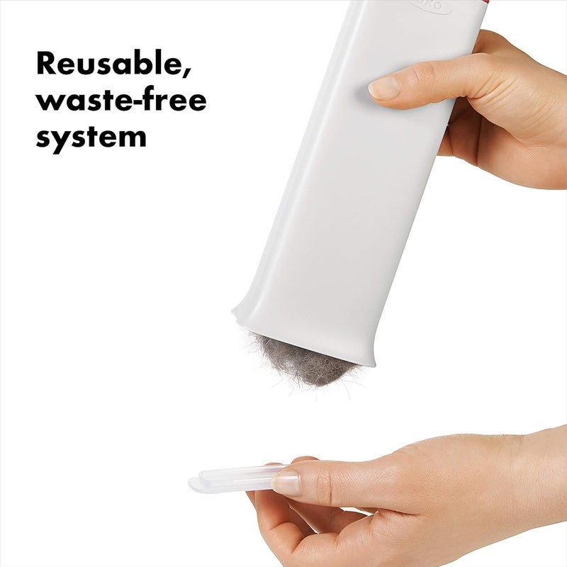 OXO Good Grip FurLifter Furniture Brush - Multicolor Plastic Lint Remover with Self-Cleaning Base and Flexible Handle - Image 5