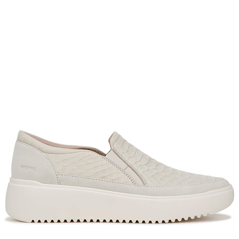 Vionic Womens Kearny Sneaker Cream Leather 9 M - Image 3