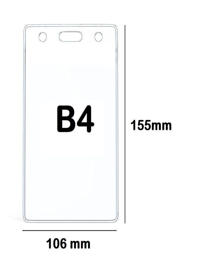 True-Ally 50 pcs Clear Vertical ID Card Name Badge Holder Size B4 - (155 x 106 mm) (6 x 4 inches) Waterproof for Offices, Schools, Conferences, Seminars, Trade Shows (Pack of 50 (B4-155 X 106mm)) - Image 3