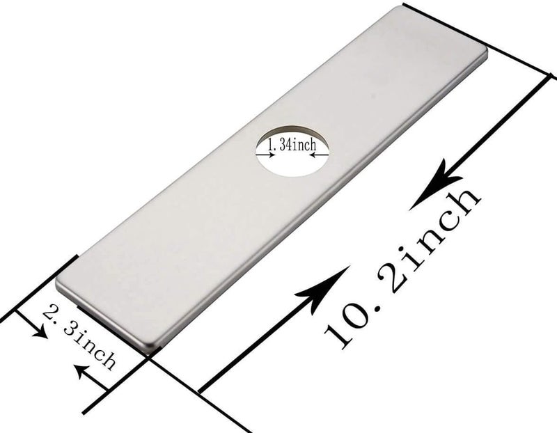 BATHLAVISH 10 Inch Kitchen&Bathroom Sink Faucet Baseplate Hole Cover Deck Plate Escutcheon Brushed Nickel Square 304 Stainless Steel - Image 2