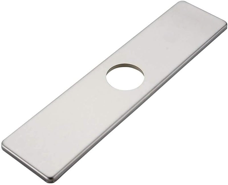 BATHLAVISH 10 Inch Kitchen&Bathroom Sink Faucet Baseplate Hole Cover Deck Plate Escutcheon Brushed Nickel Square 304 Stainless Steel - Image 1