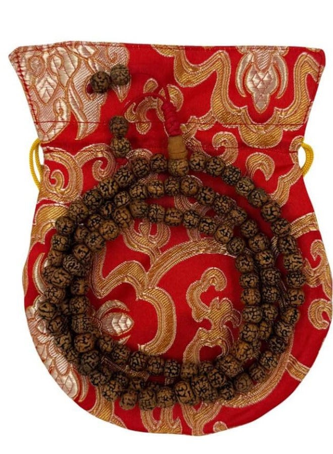 DharmaObjects Tibetan Buddhist Meditation 108 Beads Genuine BODHISEED MALA for Compassion Brown - Image 1