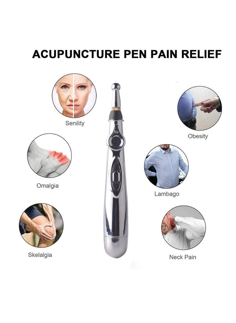 SYOSI Acupuncture Pen Electronic Meridian Therapy Machine Energy Pens Massager Relief Pain Tools with 5 Massage Heads  - Image 2
