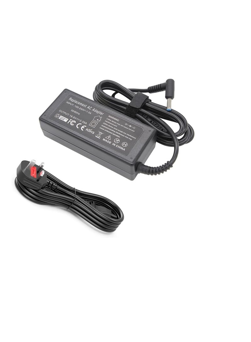 Terabyte 65W 45W 19.5V for Compatible with HP Chromebook 11 14 G3 G4 Pavilion X360 11 13 15-f Envy 13 15 17 Stream 11 13 14 Elitebook Folio 1040 g1 Laptop (Black) - Image 1