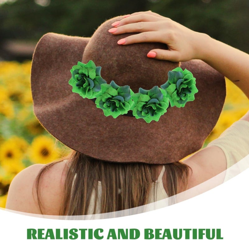 SYOSI Simulated Roses, Flannelette Dark Green Fake Flower Heads for DIY Crafts, Wedding Decor, Home Decoration, Flower Walls, Party Decorations, and Craft Projects, 1.77" Size, 50 Pcs - Image 5